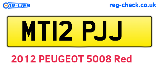 MT12PJJ are the vehicle registration plates.
