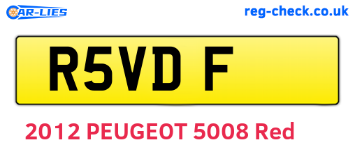 R5VDF are the vehicle registration plates.