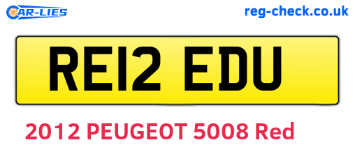 RE12EDU are the vehicle registration plates.