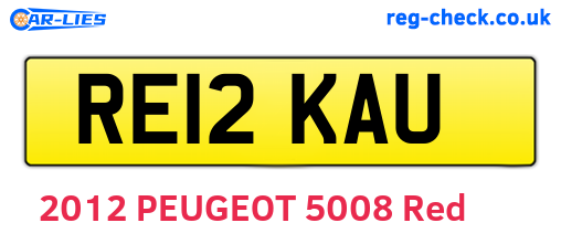 RE12KAU are the vehicle registration plates.