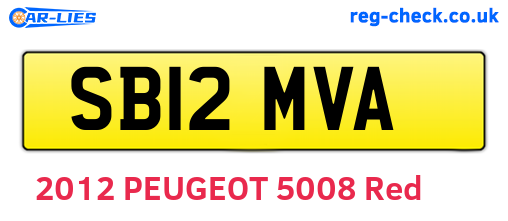 SB12MVA are the vehicle registration plates.