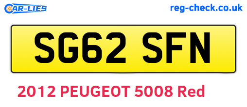 SG62SFN are the vehicle registration plates.