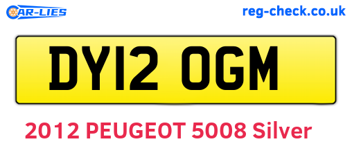 DY12OGM are the vehicle registration plates.