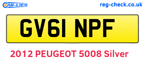 GV61NPF are the vehicle registration plates.