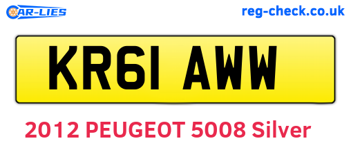 KR61AWW are the vehicle registration plates.