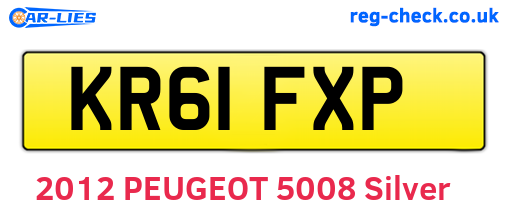 KR61FXP are the vehicle registration plates.