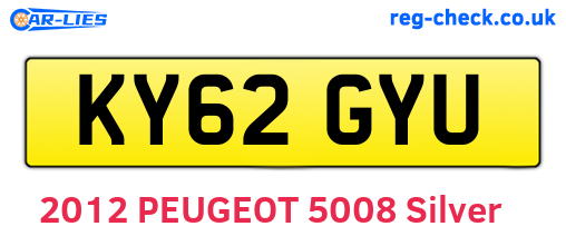 KY62GYU are the vehicle registration plates.