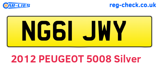 NG61JWY are the vehicle registration plates.