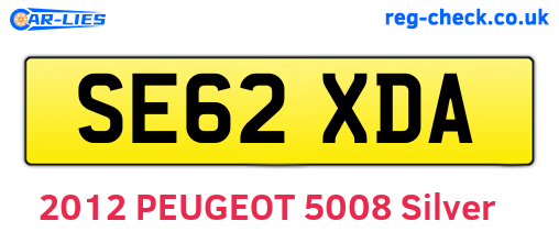 SE62XDA are the vehicle registration plates.