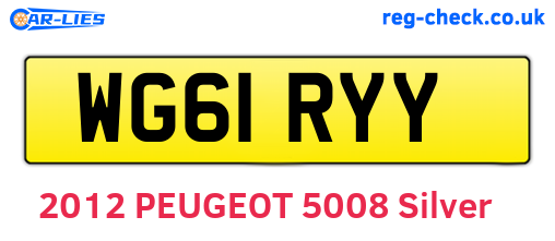 WG61RYY are the vehicle registration plates.