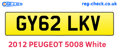 GY62LKV are the vehicle registration plates.