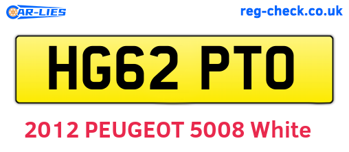 HG62PTO are the vehicle registration plates.
