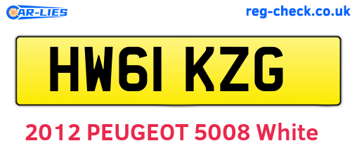 HW61KZG are the vehicle registration plates.