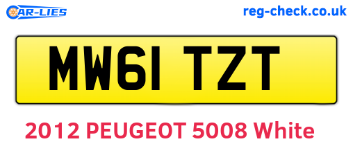 MW61TZT are the vehicle registration plates.