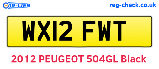 WX12FWT are the vehicle registration plates.