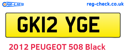 GK12YGE are the vehicle registration plates.