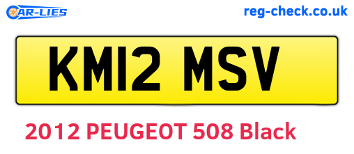 KM12MSV are the vehicle registration plates.