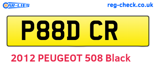 P88DCR are the vehicle registration plates.