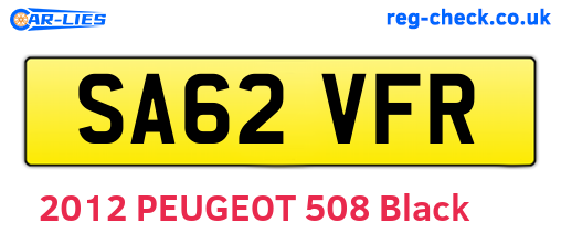SA62VFR are the vehicle registration plates.