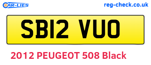 SB12VUO are the vehicle registration plates.