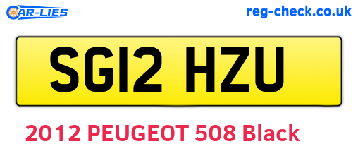 SG12HZU are the vehicle registration plates.