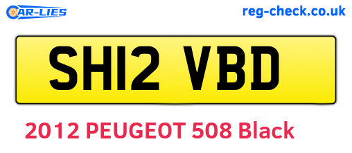 SH12VBD are the vehicle registration plates.