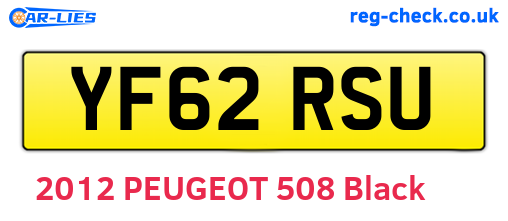 YF62RSU are the vehicle registration plates.