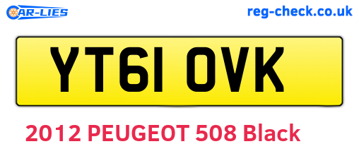 YT61OVK are the vehicle registration plates.