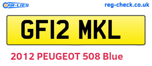 GF12MKL are the vehicle registration plates.