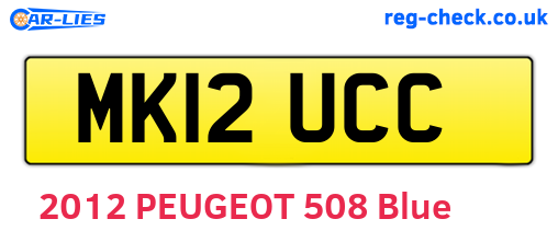 MK12UCC are the vehicle registration plates.