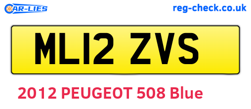 ML12ZVS are the vehicle registration plates.