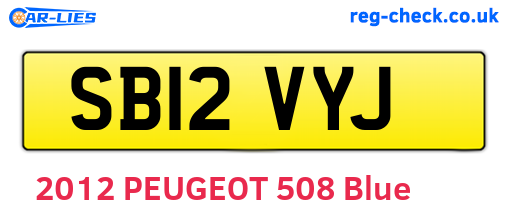 SB12VYJ are the vehicle registration plates.