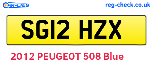 SG12HZX are the vehicle registration plates.