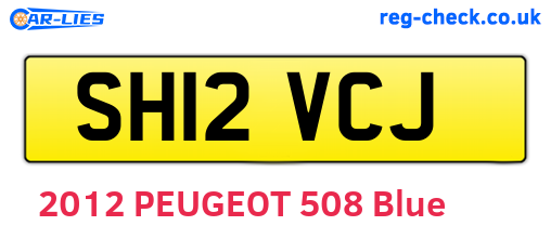 SH12VCJ are the vehicle registration plates.