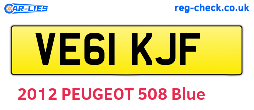 VE61KJF are the vehicle registration plates.