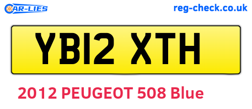 YB12XTH are the vehicle registration plates.