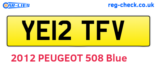 YE12TFV are the vehicle registration plates.