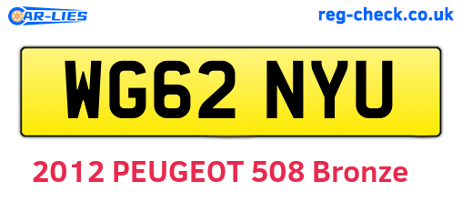 WG62NYU are the vehicle registration plates.