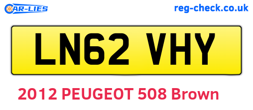 LN62VHY are the vehicle registration plates.
