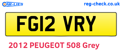 FG12VRY are the vehicle registration plates.