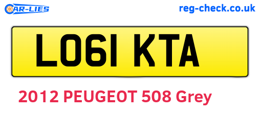 LO61KTA are the vehicle registration plates.