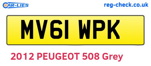 MV61WPK are the vehicle registration plates.