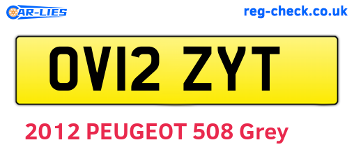 OV12ZYT are the vehicle registration plates.