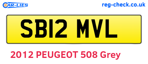 SB12MVL are the vehicle registration plates.