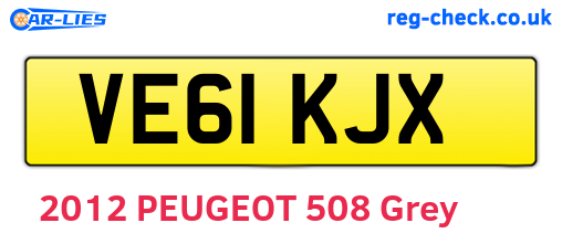 VE61KJX are the vehicle registration plates.