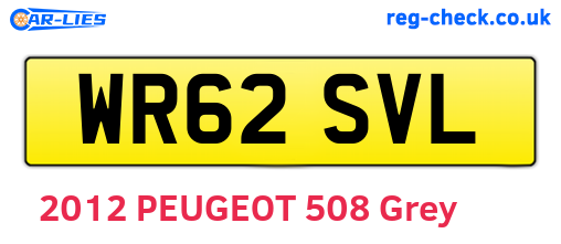 WR62SVL are the vehicle registration plates.