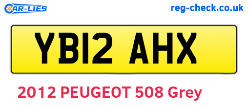 YB12AHX are the vehicle registration plates.