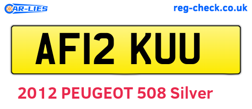 AF12KUU are the vehicle registration plates.
