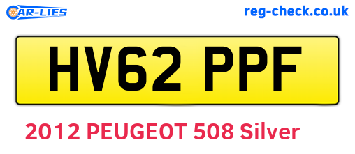 HV62PPF are the vehicle registration plates.