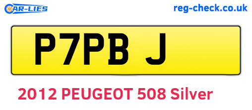 P7PBJ are the vehicle registration plates.
